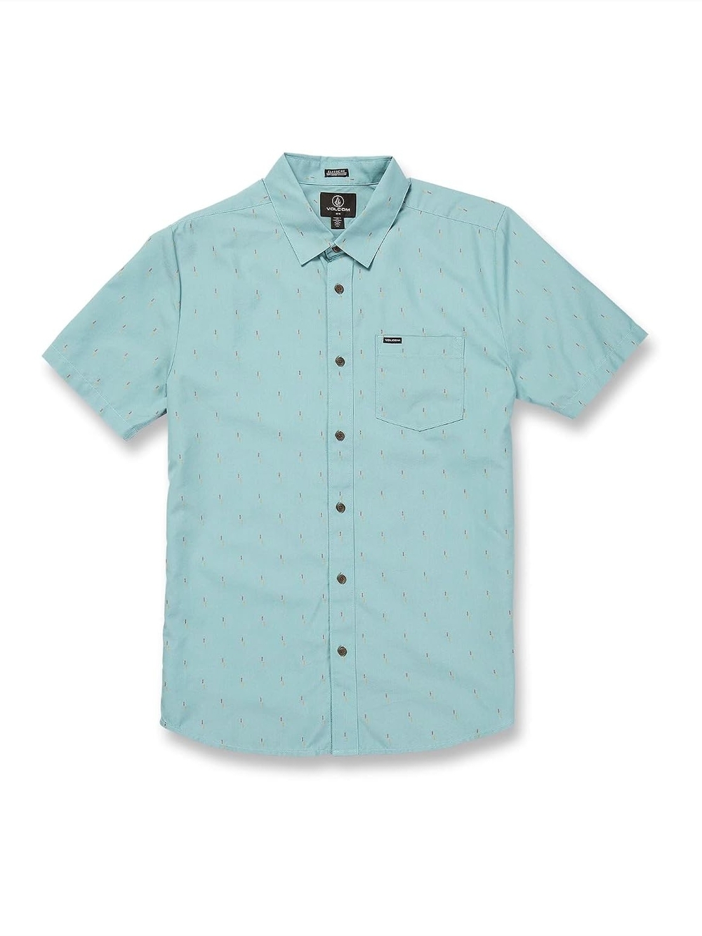 Volcom Men's Short Sleeve Button Up Shirt Blue Patterned Size S/P